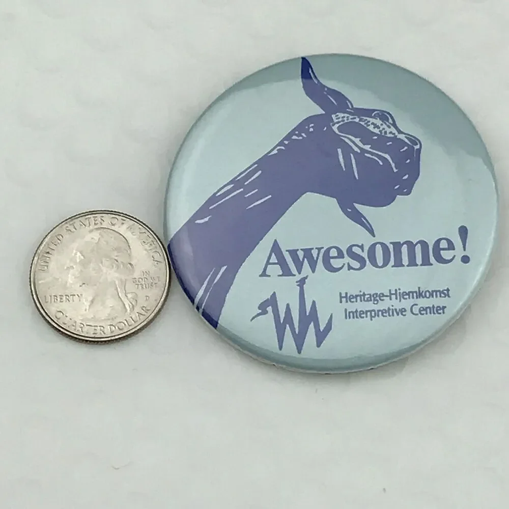 Heritage Hjemkomst Interpretive Center Vintage Pin Button Awesome!